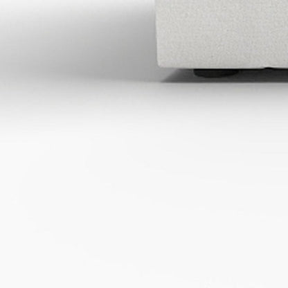 120" White Linen Blend Modular Universal Sofa With Ottoman And Storage