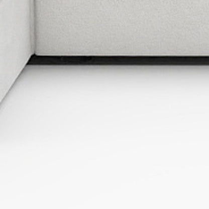160" White Linen Blend Modular Sofa With Ottomans Toss Pillows And Storage