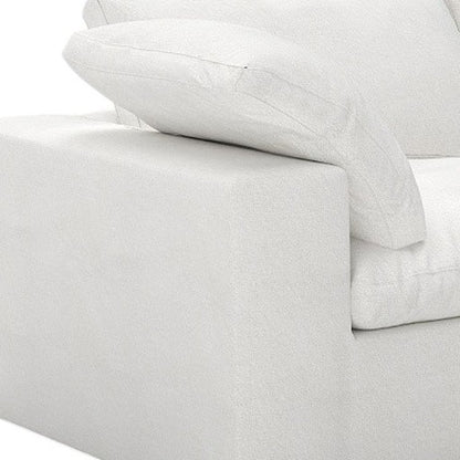 120" White Linen Blend Modular Sofa With Toss Pillows