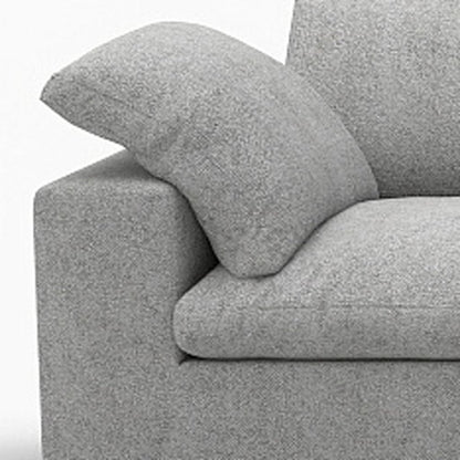 160" Light Gray Linen Blend Modular Sofa With Toss Pillows