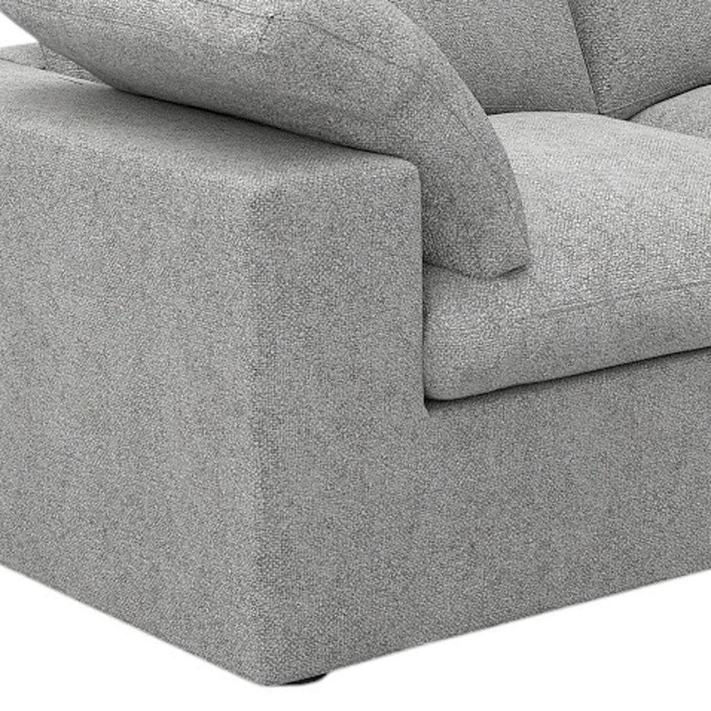 80" Light Gray and Black Linen Blend Modular Loveseat