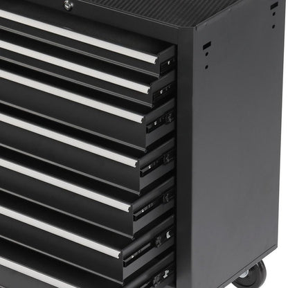 15" Black Multi-Tier Steel Rolling Cabinet With Lid