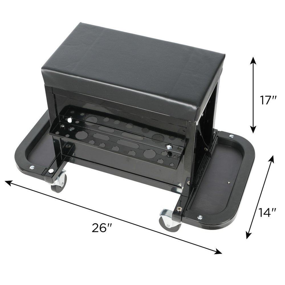 26" Black Multi-Tier Steel Tool Chest With Lid