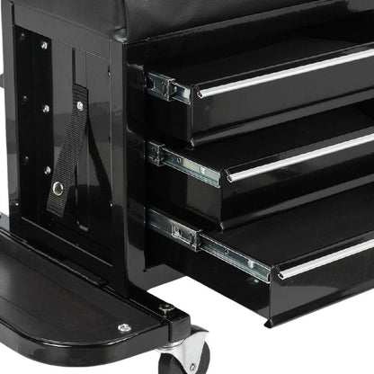 26" Black Multi-Tier Steel Tool Chest With Lid