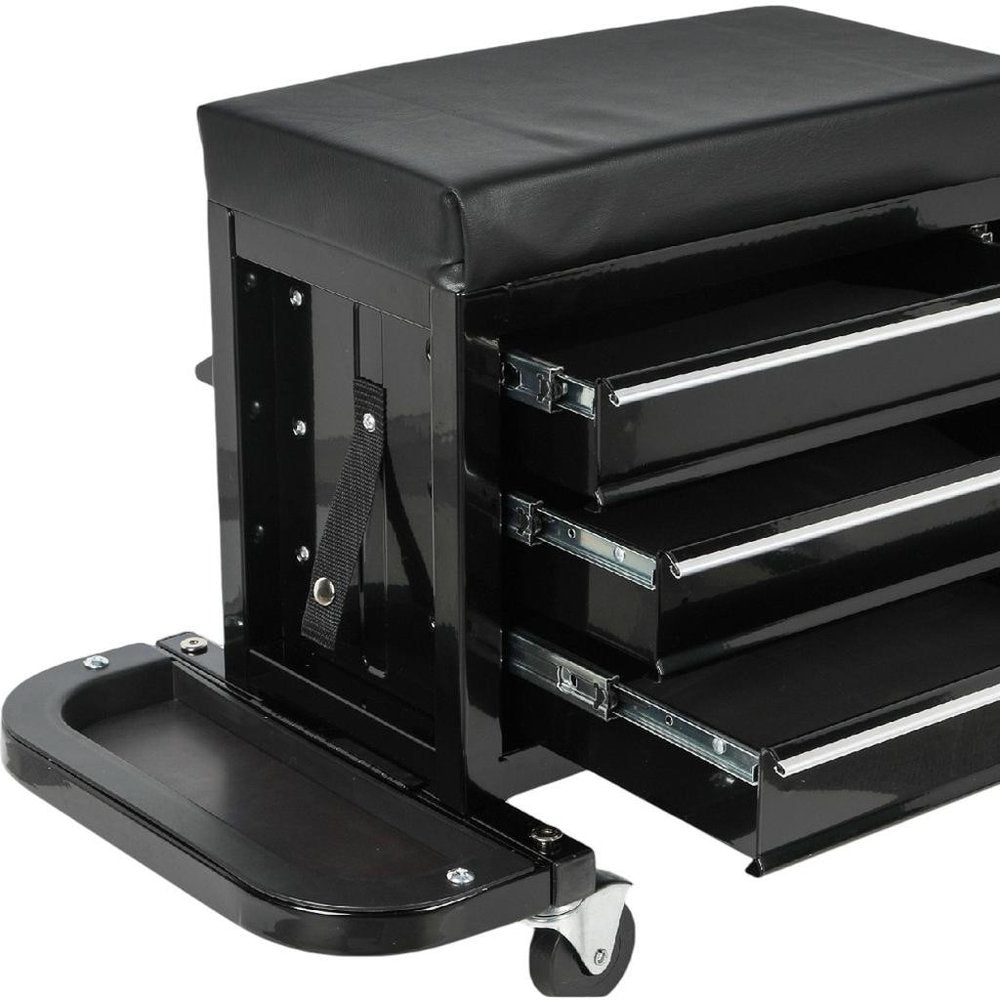 26" Black Multi-Tier Steel Tool Chest With Lid