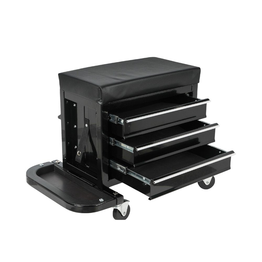 26" Black Multi-Tier Steel Tool Chest With Lid