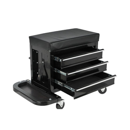 26" Black Multi-Tier Steel Tool Chest With Lid