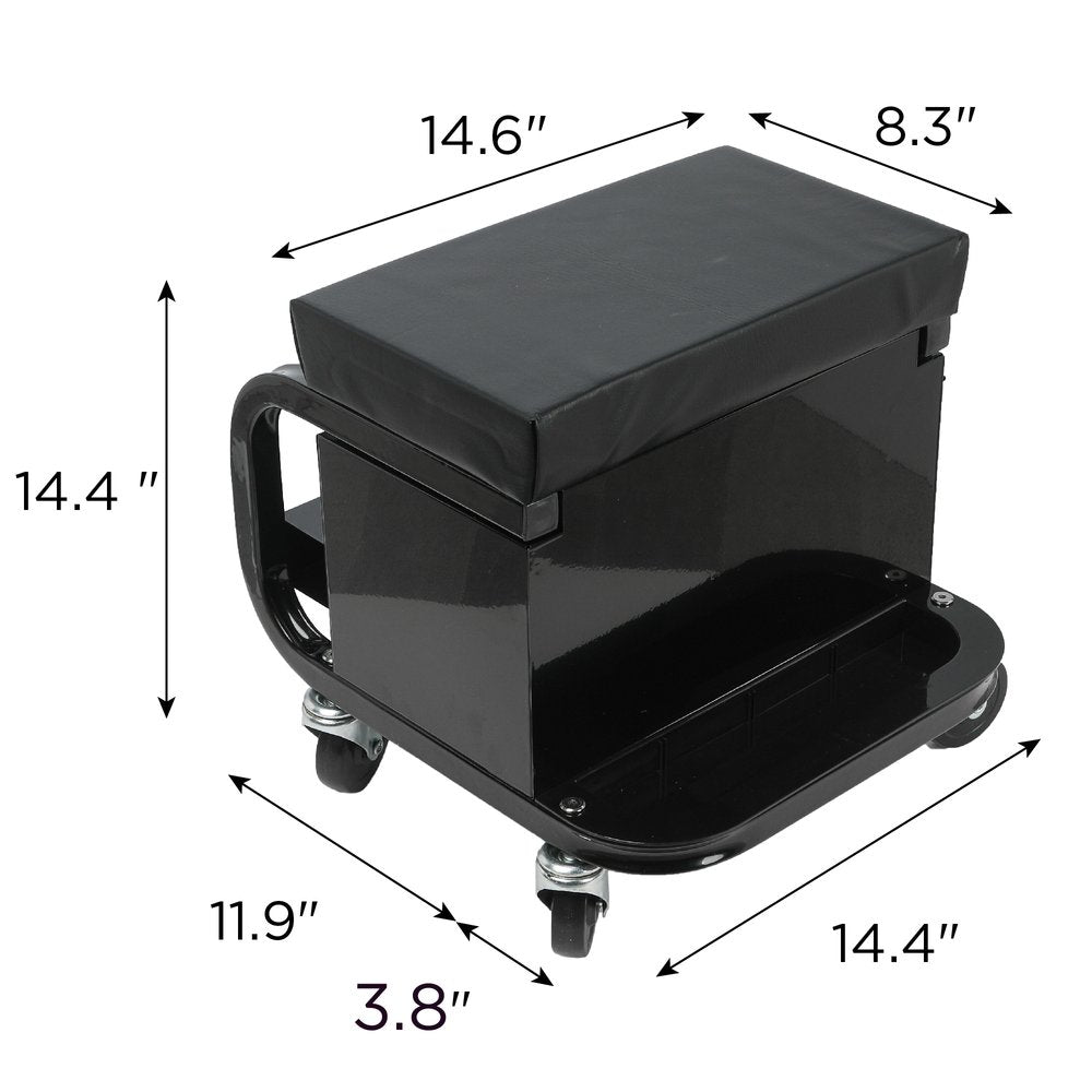 13" Black Multi-Tier Steel Tool Chest With Lid
