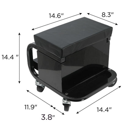 13" Black Multi-Tier Steel Tool Chest With Lid