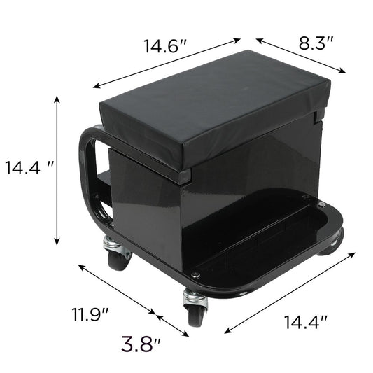 13" Black Multi-Tier Steel Tool Chest With Lid