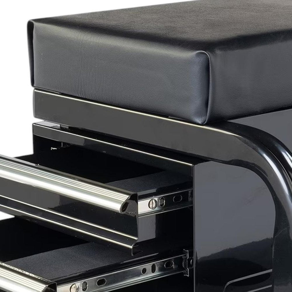 13" Black Multi-Tier Steel Tool Chest With Lid