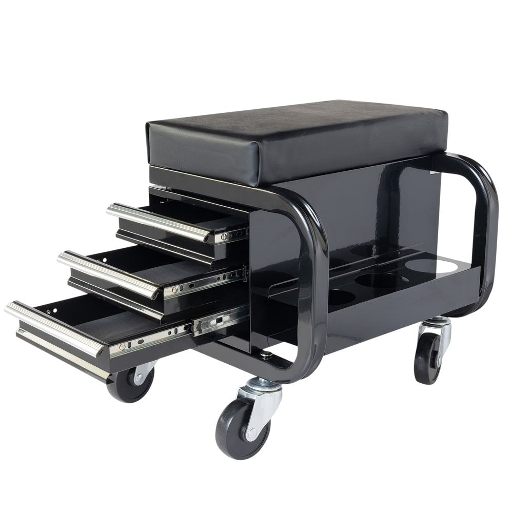 13" Black Multi-Tier Steel Tool Chest With Lid