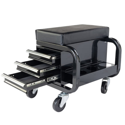 13" Black Multi-Tier Steel Tool Chest With Lid