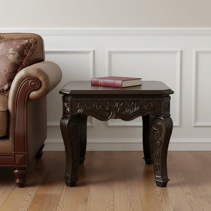 23" Espresso Wood Square End Table