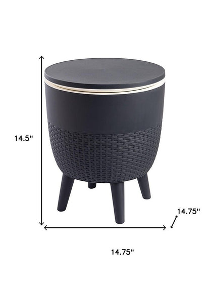 15" Plastic Outdoor Footstool Ottoman