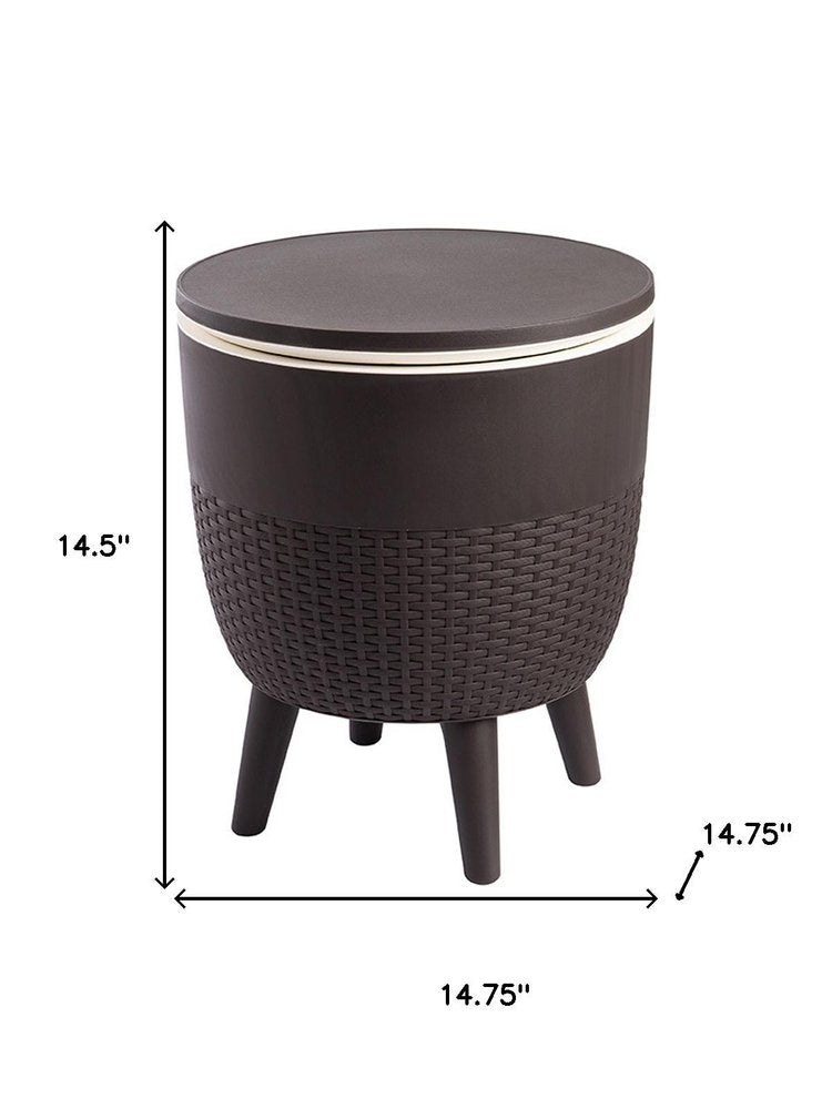 15" Plastic Outdoor Footstool Ottoman