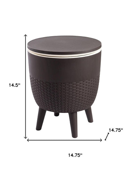 15" Plastic Outdoor Footstool Ottoman