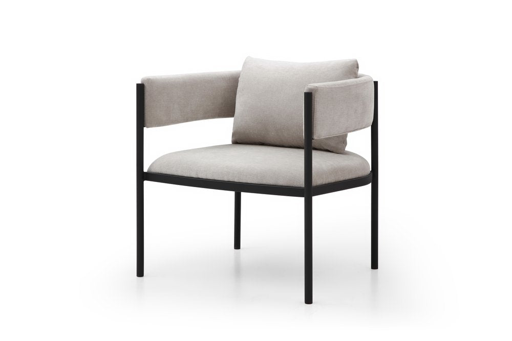 Set of Two 28" Gray and Black Cotton Blend and Metal Lounge Chair And Toss Pillow