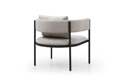 Set of Two 28" Gray and Black Cotton Blend and Metal Lounge Chair And Toss Pillow