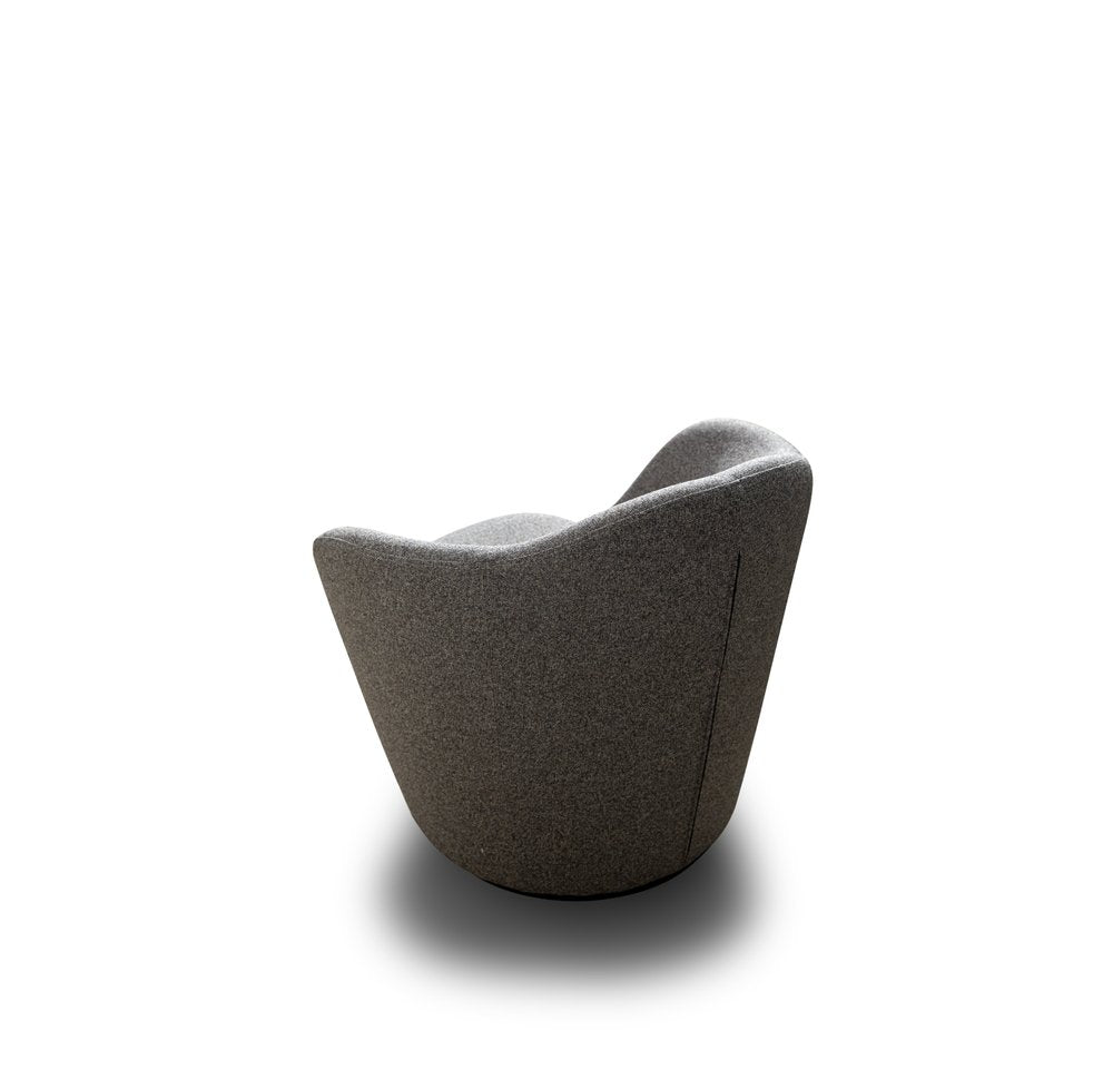 32" Gray Cotton Blend and Metal Lounge Chair