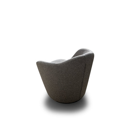 32" Gray Cotton Blend and Metal Lounge Chair