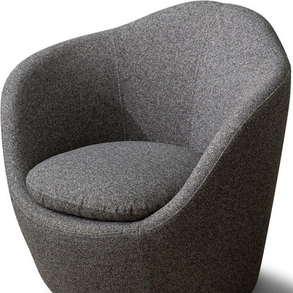 32" Gray Cotton Blend and Metal Lounge Chair