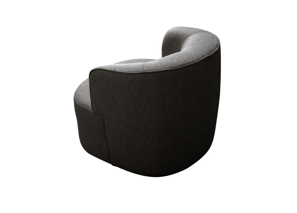 29" Gray Cotton Blend and Metal Lounge Chair