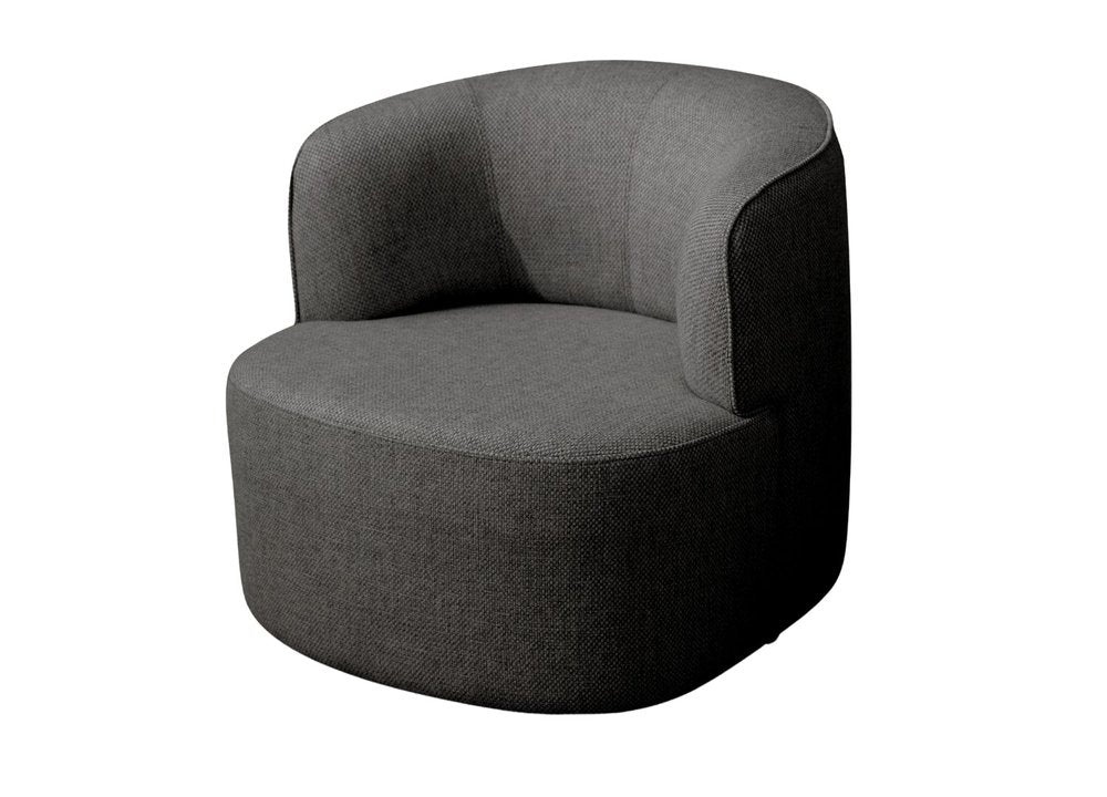 29" Gray Cotton Blend and Metal Lounge Chair