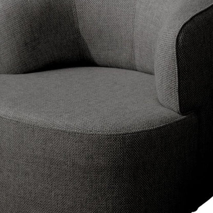 29" Gray Cotton Blend and Metal Lounge Chair
