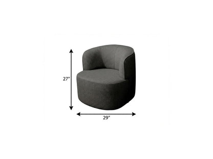 29" Gray Cotton Blend and Metal Lounge Chair