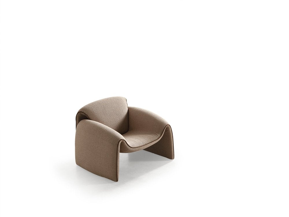 39" Taupe Boucle Lounge Chair