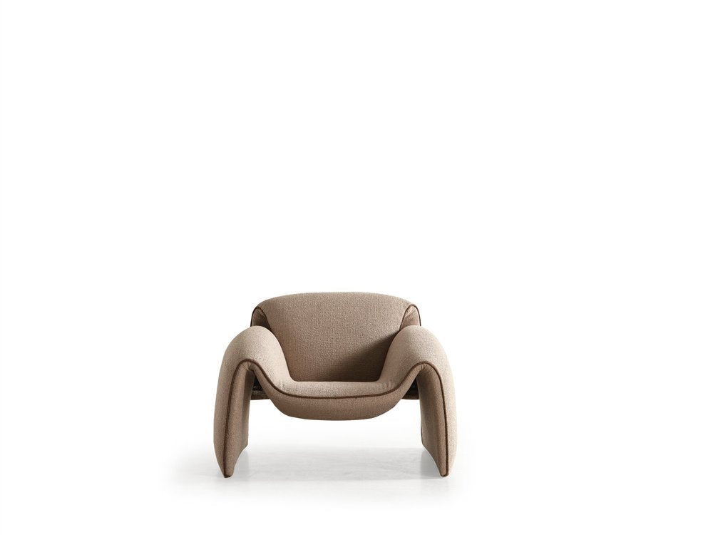 39" Taupe Boucle Lounge Chair