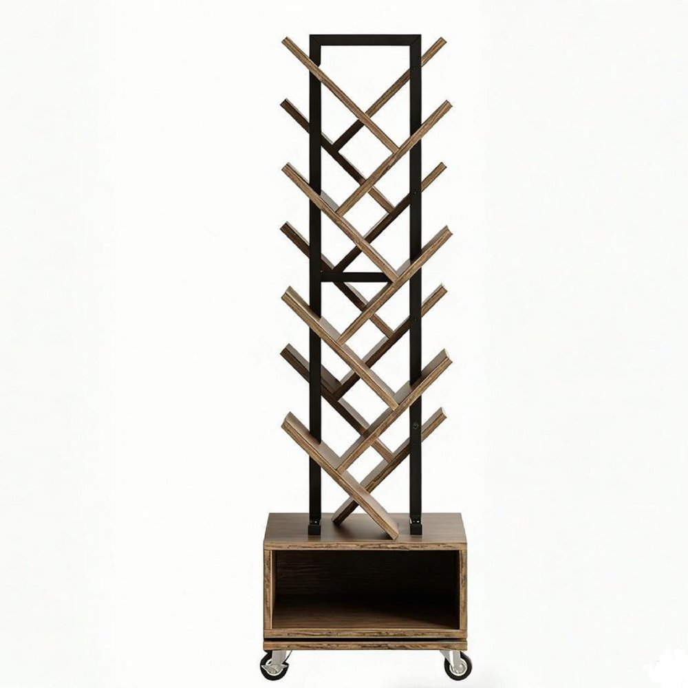 48" Brown Wood Sixteen Tier Etagere Bookcase