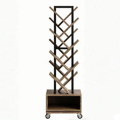 48" Brown Wood Sixteen Tier Etagere Bookcase
