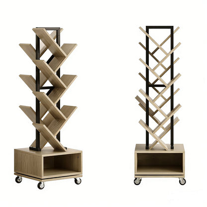 48" Gray Wood Sixteen Tier Etagere Bookcase