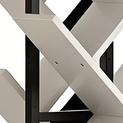 48" White Wood Sixteen Tier Etagere Bookcase
