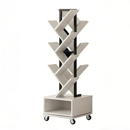 48" White Wood Sixteen Tier Etagere Bookcase