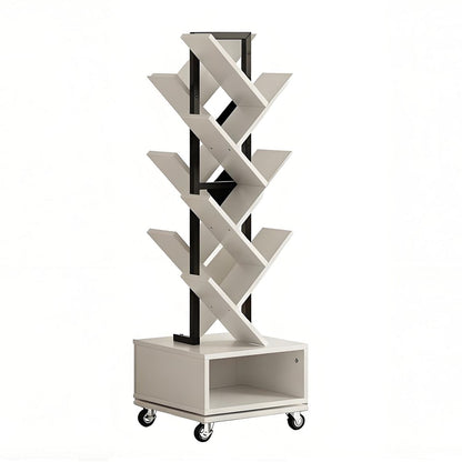 48" White Wood Sixteen Tier Etagere Bookcase