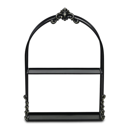 13" Black Metal Wall Mounted Accent Shelf