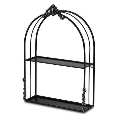 13" Black Metal Wall Mounted Accent Shelf