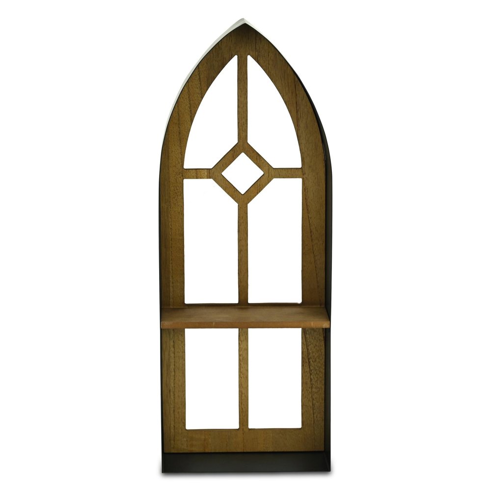 9" Black Metal Wall Mounted Accent Shelf
