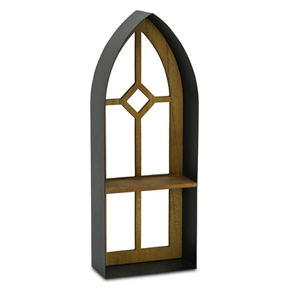 9" Black Metal Wall Mounted Accent Shelf