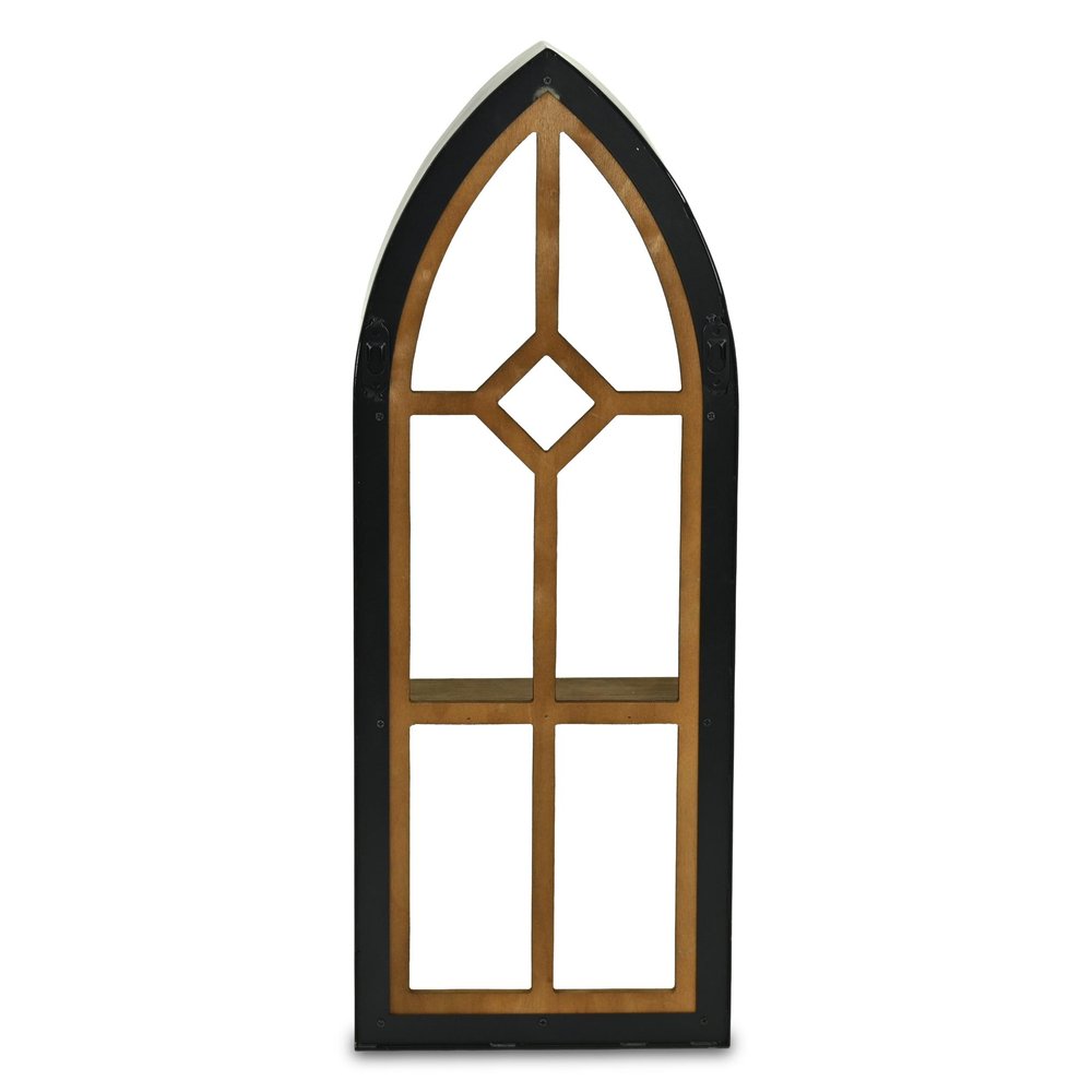 9" Black Metal Wall Mounted Accent Shelf