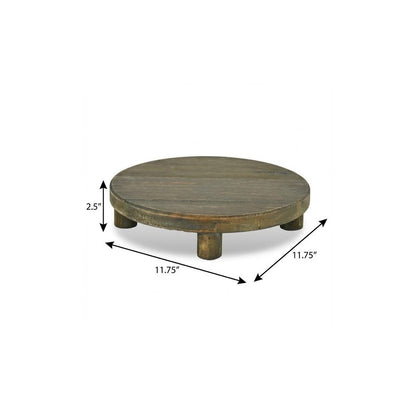 12" Brown Solid Wood Desk Organizer