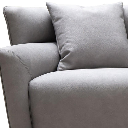 100" Gray Nubuck Leather Sofa