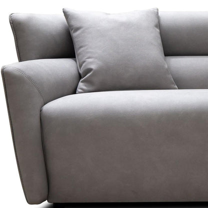 100" Gray Nubuck Leather Sofa