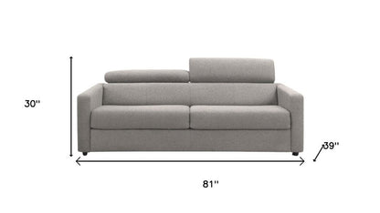 81" Light Gray Fabric Sleeper Sofa