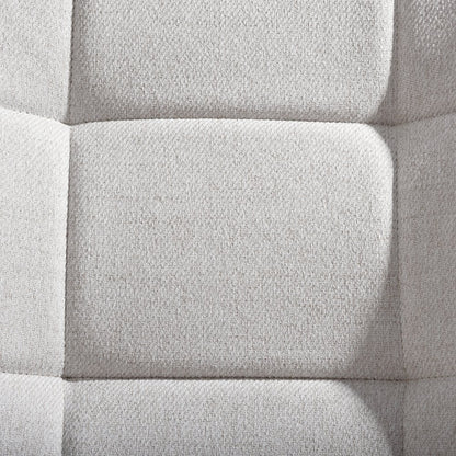 23" Beige and Natural Tufted Chenille and Solid Wood Wingback Chair