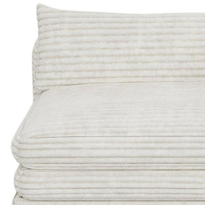 81" White Corduroy Lounge Chair