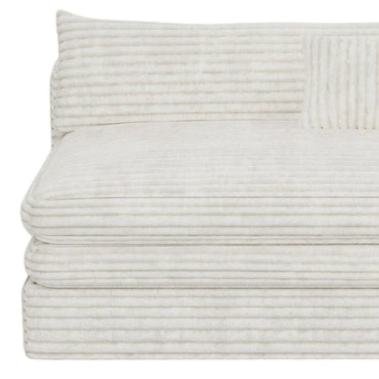 81" White Corduroy Lounge Chair